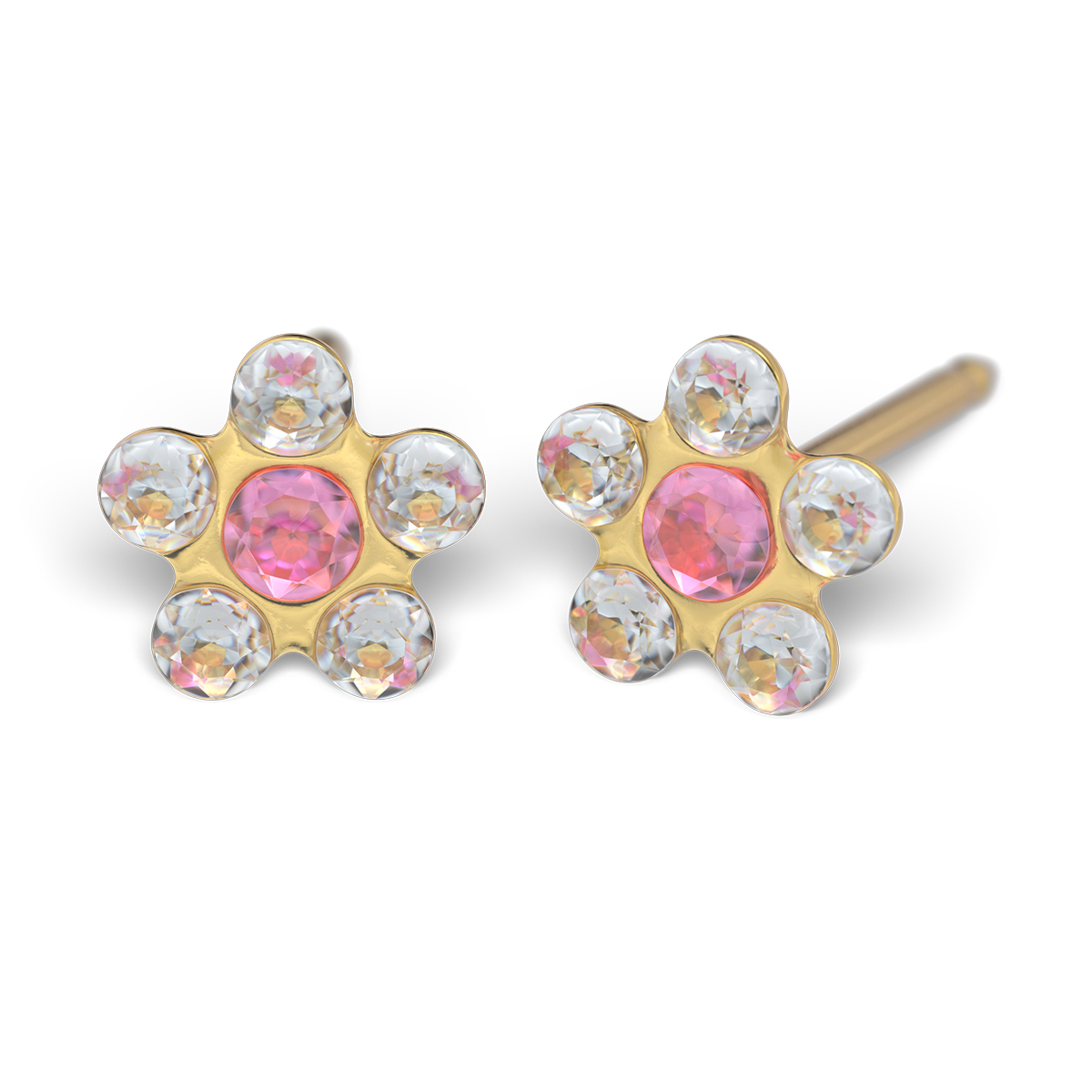 System 75 ear studs, gold plated System 75 ear studs, gold plated