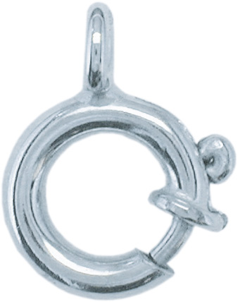 Spring rings with collar, silver