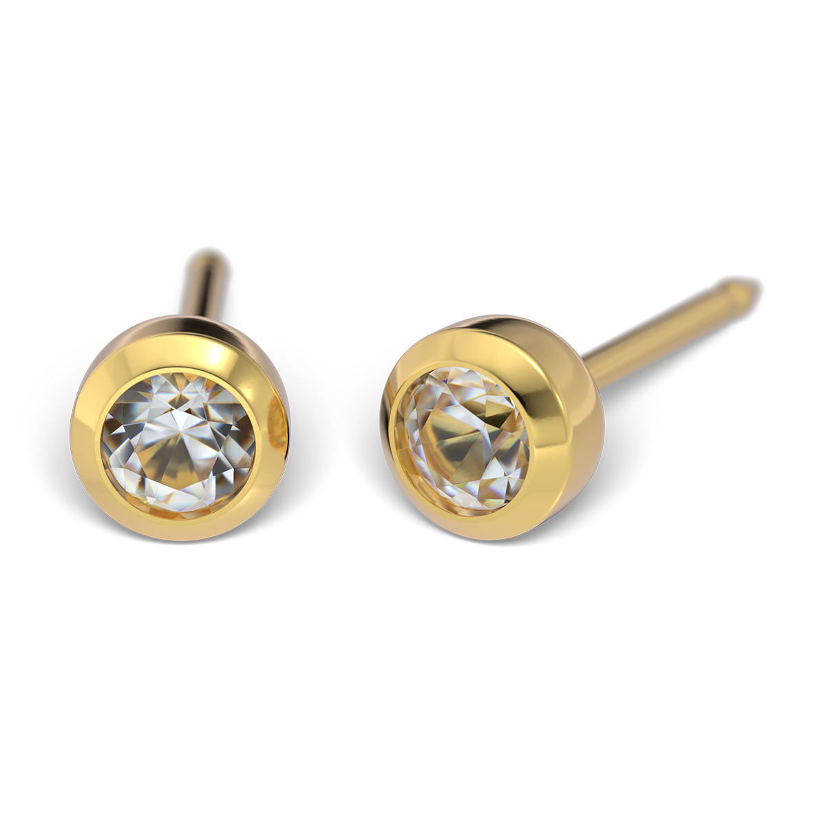 System 75 ear studs, 14 ct yellow gold System 75 ear studs, 14 ct yellow gold