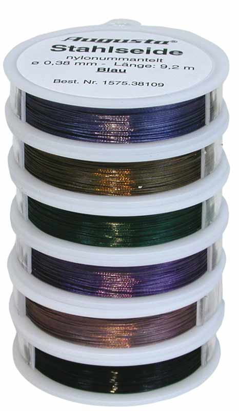 Steel wire nylon coated silver plated 0.46 mm Steel wire nylon coated silver plated 0.46 mm
