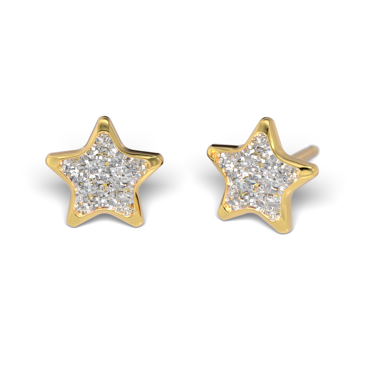 System 75 ear studs, gold plated System 75 ear studs, gold plated