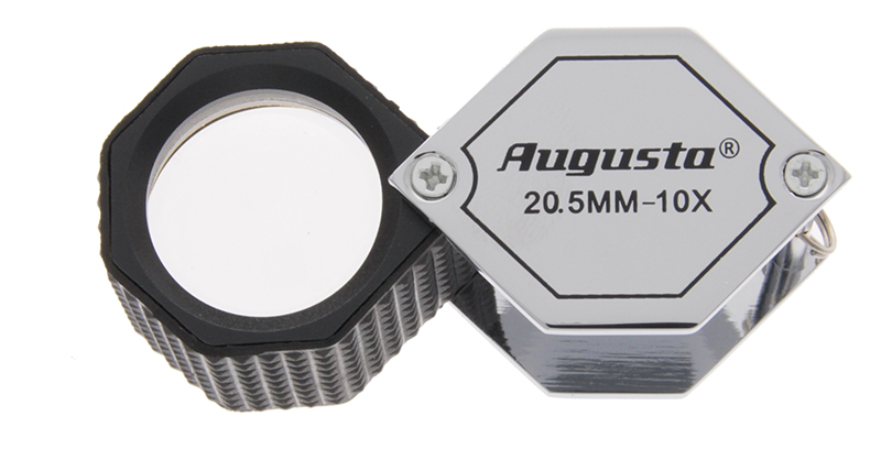 Pocket loupe chrome/rubber 10X Pocket loupe chrome/rubber 10X