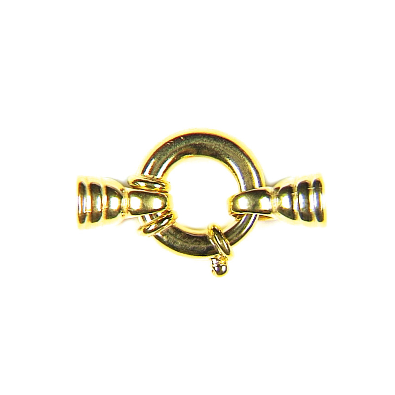 Jewellery spring rings 18 mm with collar and end caps