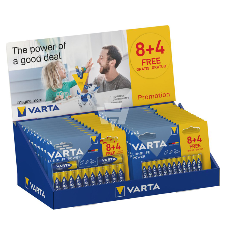 VARTA LONGLIFE POWER 8+4 display da banco VARTA LONGLIFE POWER 8+4 display da banco