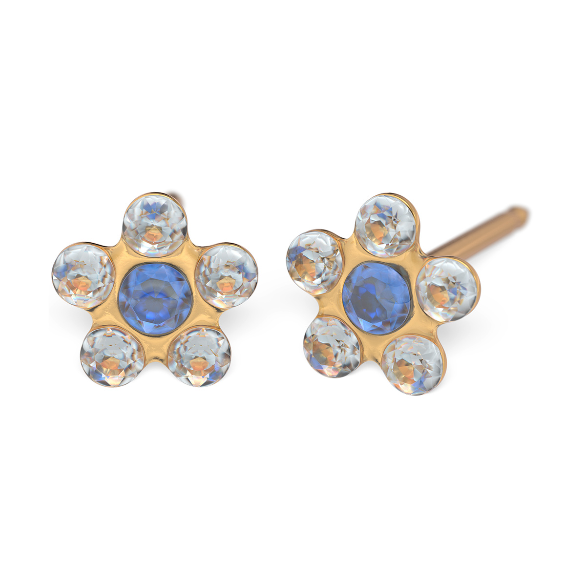 System 75 ear studs, 14 ct yellow gold
