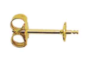 Orecchini a perno con coppetta e farfallina tranciata, 4 mm Orecchini a perno con coppetta e farfallina tranciata, 4 mm