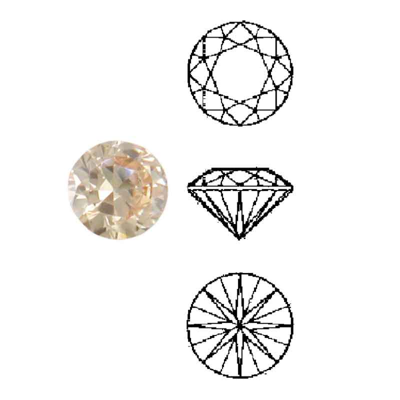 Cubic Zirconia sintetiche champagne, rotonde Cubic Zirconia sintetiche champagne, rotonde