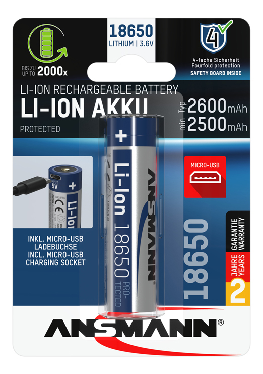 Ansmann Li-Ion Akku 18650 2600 mAh Ansmann Li-Ion Akku 18650 2600 mAh