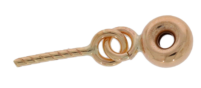 670C.39904 Rondella 4 mm, con perno filettato, oro giallo 375