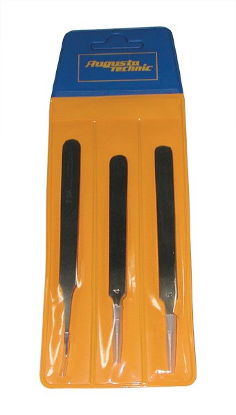 Assortimento di pinzette antimagnetiche in acciaio inox  Assortimento di pinzette antimagnetiche in acciaio inox