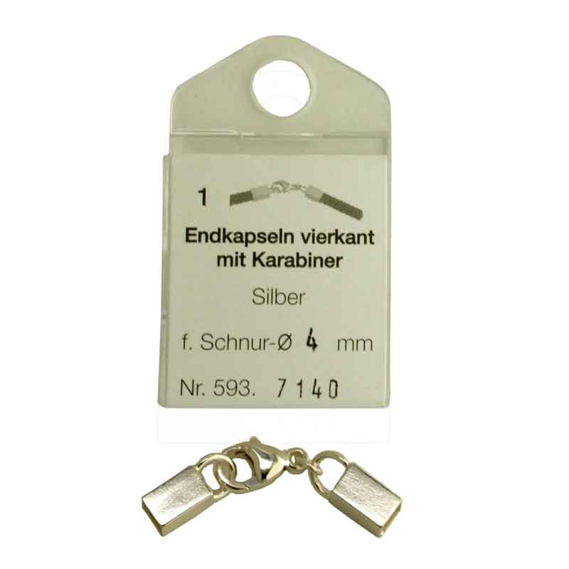 Chiusura a moschettone con 2 terminali quadrati 4 mm Chiusura a moschettone con 2 terminali quadrati 4 mm