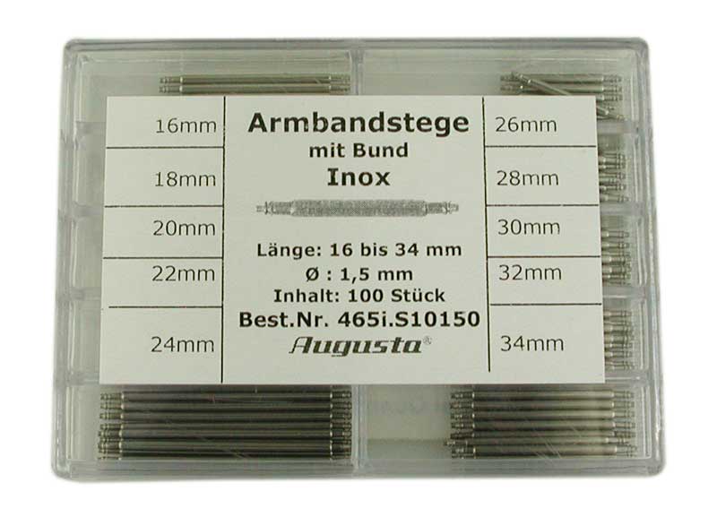 Assortment spring bars inox 16 - 34 mm