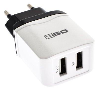 2GO main charger USB Duo white 2GO main charger USB Duo white