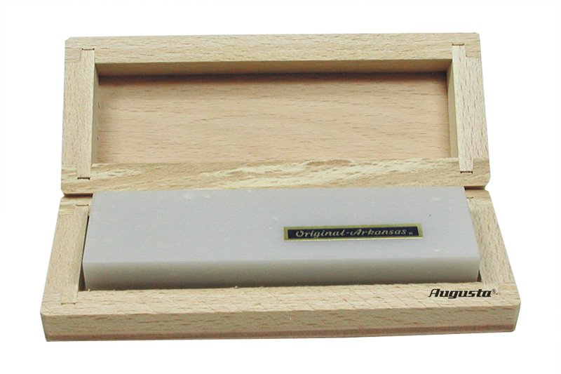 Arkansas stone in wooden box Arkansas stone in wooden box