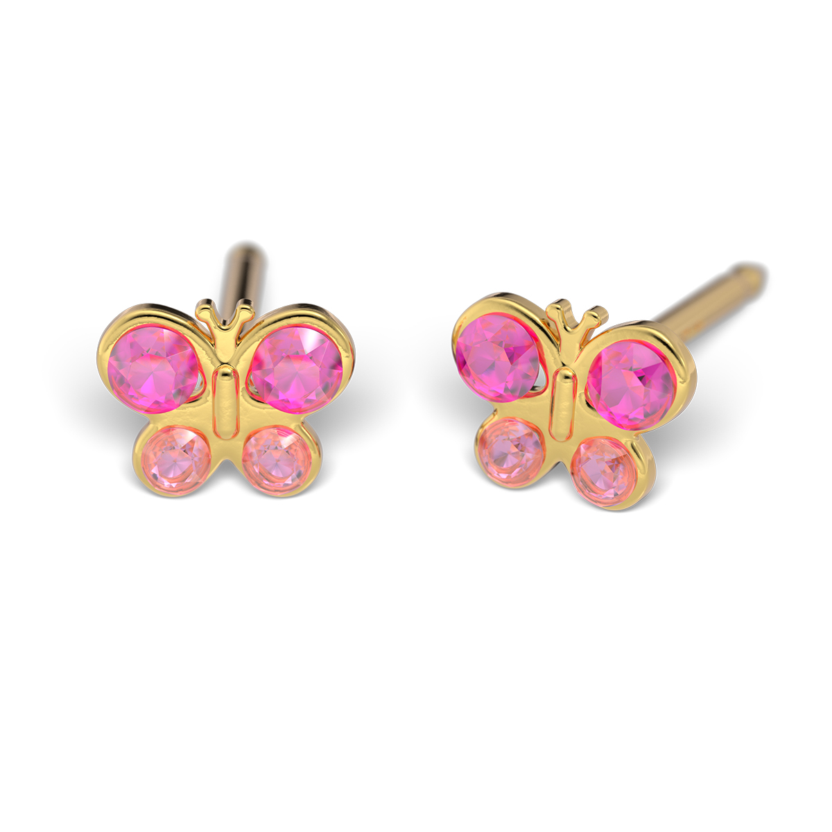 System 75 ear studs, 9 ct yellow gold