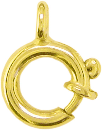 Spring rings with collar, gold 585