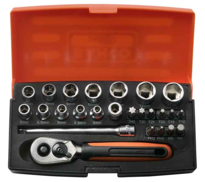 Assortimento di 25 chiavi a bussola 1/4" Assortimento di 25 chiavi a bussola 1/4"