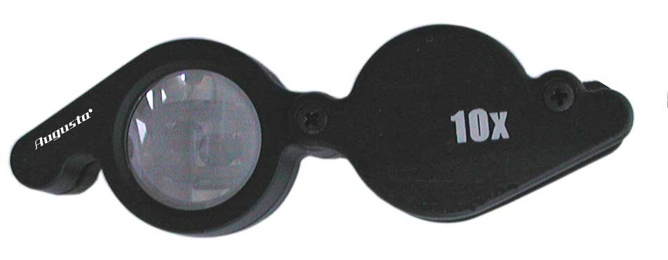 Lente tascabile pieghevole nera 10X Lente tascabile pieghevole nera 10X