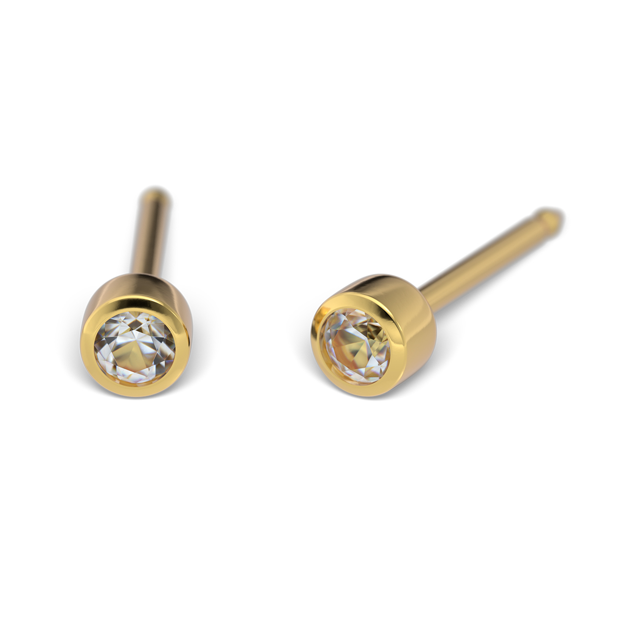 27581_M204 System 75 Kids line ear studs, gold plated
