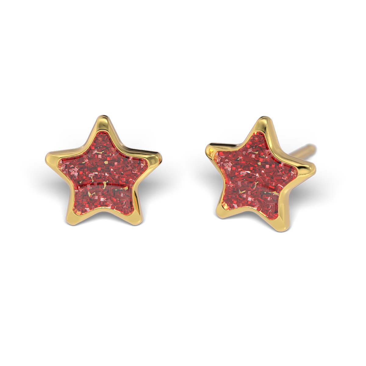 System 75 ear studs, gold plated System 75 ear studs, gold plated