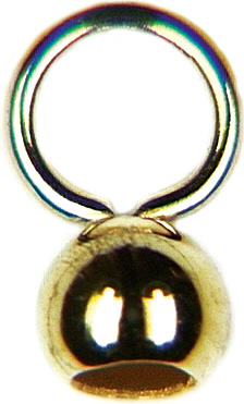 End caps with large closed eyelet, gold 585