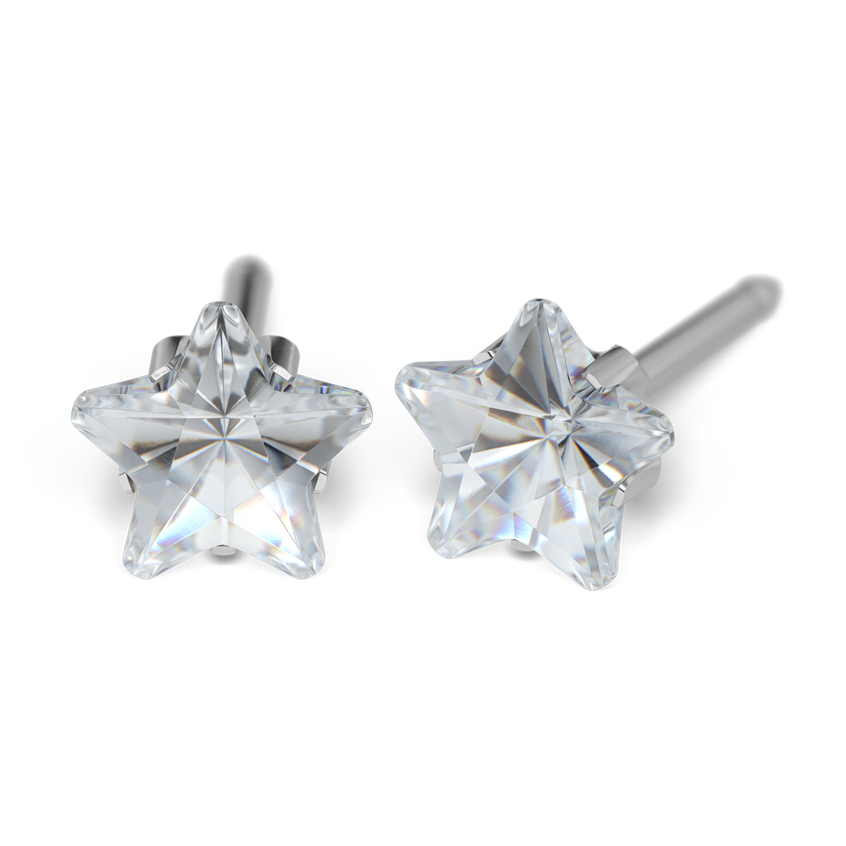 System 75 ear studs, white System 75 ear studs, white