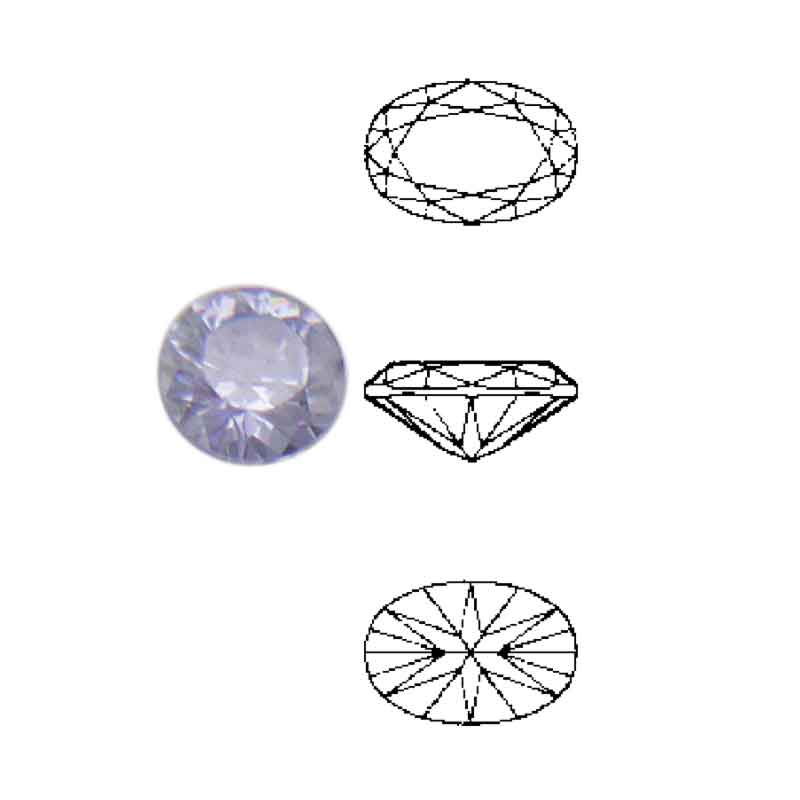 Cubic Zirconia ovale tanzanite