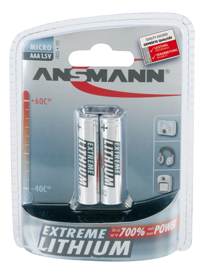 ANSMANN batterie Micro LITHIUM EXTREM LR03 - AAA - blister da 2 pezzi