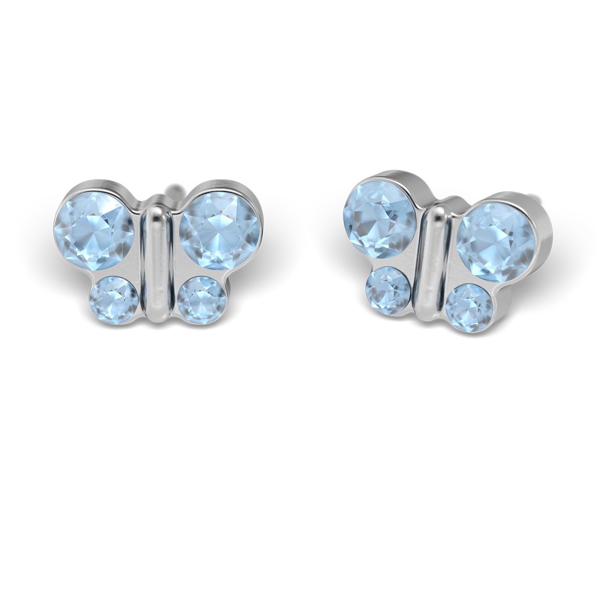 System 75 ear studs, white System 75 ear studs, white