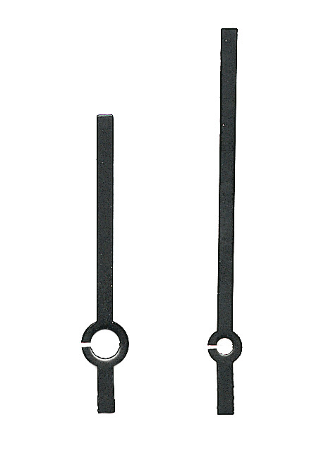 Lancette per movimenti al quarzo tondi, nere, 36/27 mm