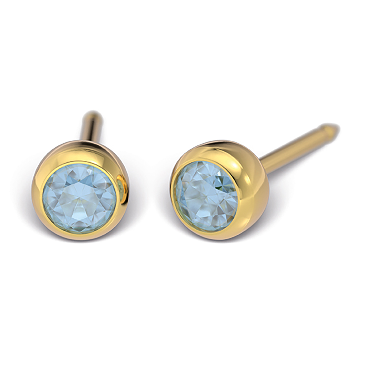 System 75 ear studs, gold plated System 75 ear studs, gold plated