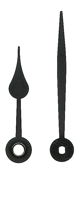Lancette per movimenti al quarzo, nere,  65/45 mm