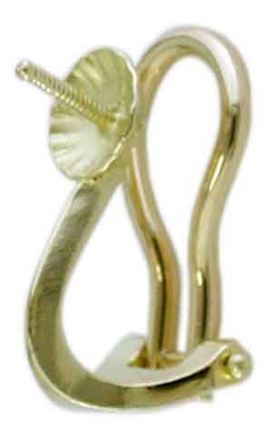 Ohrclipmechanik mit Perlschale, Weißgold 585, 6 mm