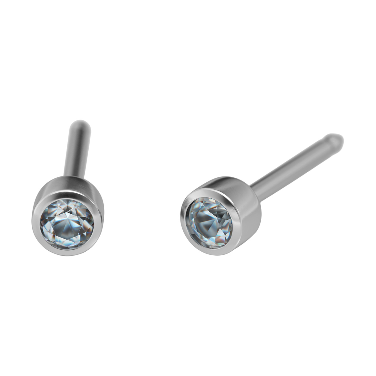 27582_M204 System 75 Kids line ear studs, white