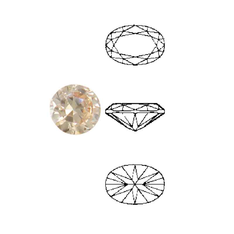 Cubic Zirconia oval champagne