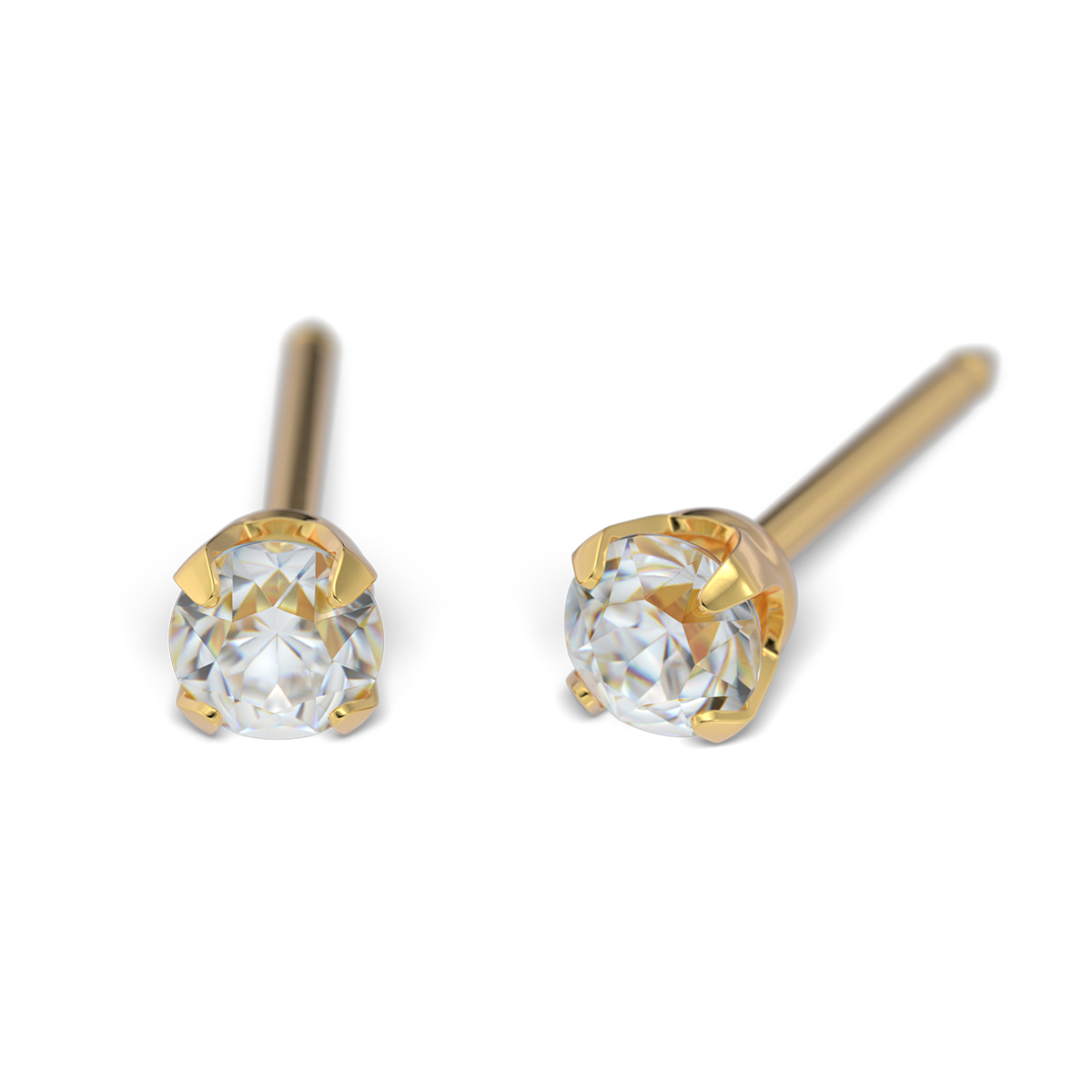 27514_3010 System 75 ear studs, 14 ct yellow gold