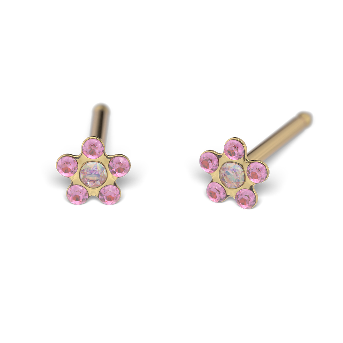 System 75 ear studs, gold plated System 75 ear studs, gold plated