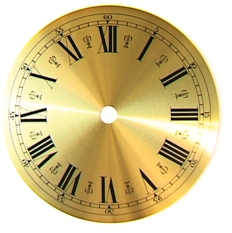 Quadrante con numeri romani, colore ottone, Ø 130 mm Quadrante con numeri romani, colore ottone, Ø 130 mm