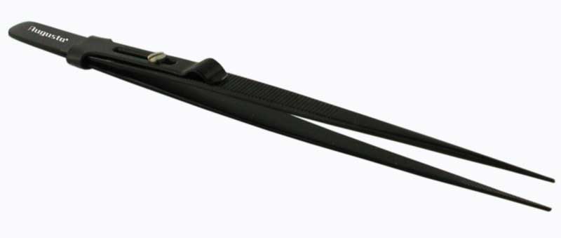Pinzette mit Schieber 165 mm, schwarz Pinzette mit Schieber 165 mm, schwarz
