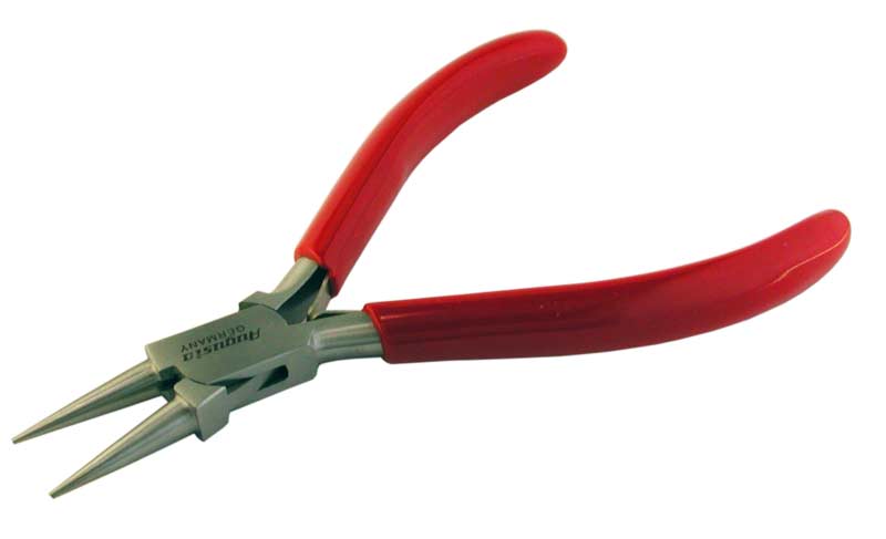 Pinza becchi tondi lisci, con molla, 130 mm Pinza becchi tondi lisci, con molla, 130 mm