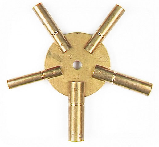 5 square keys brass