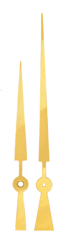 Lancette per movimenti al quarzo, gialle,  160/115 mm