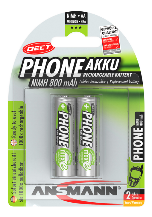 Batterie ANSMANN Mignon PHONE ricaricabili 800 mAh HR6 -AA 