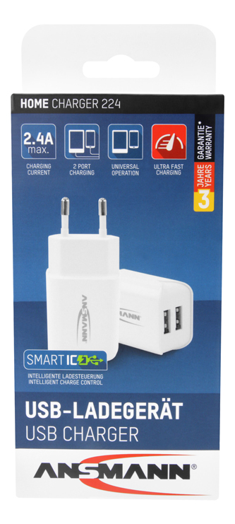 Ansmann home USB-charger with 2 USB ports