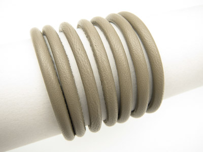 Cordoncino di nappa con anima, tondo con cucitura,  Ø 4 mm, grigio chiaro