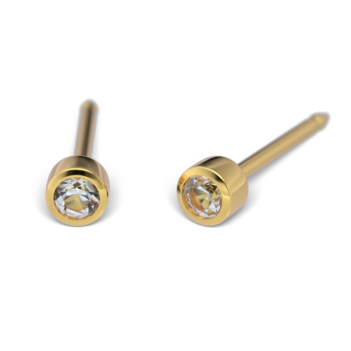 System 75 ear studs, 14 ct yellow gold System 75 ear studs, 14 ct yellow gold