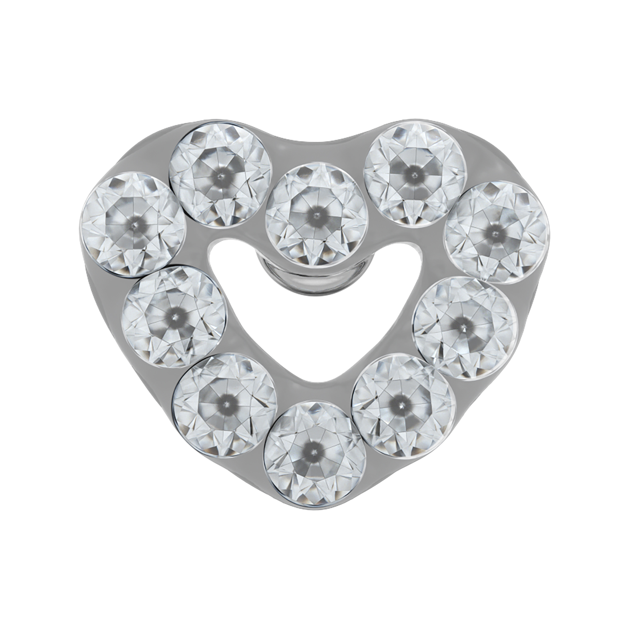 System 75 ear studs, 14 ct yellow gold white rhodium plated System 75 ear studs, 14 ct yellow gold white rhodium plated