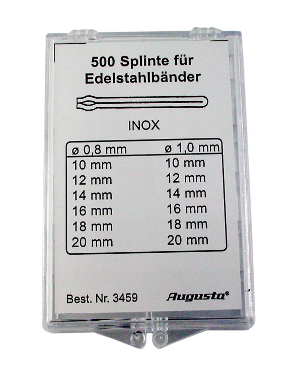 Sortiment Splinte für Edelstahlbänder Inox