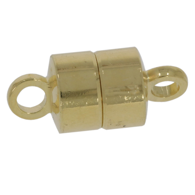 6615.49911 Magnetic clasp barrel silver gold plated, 7 mm