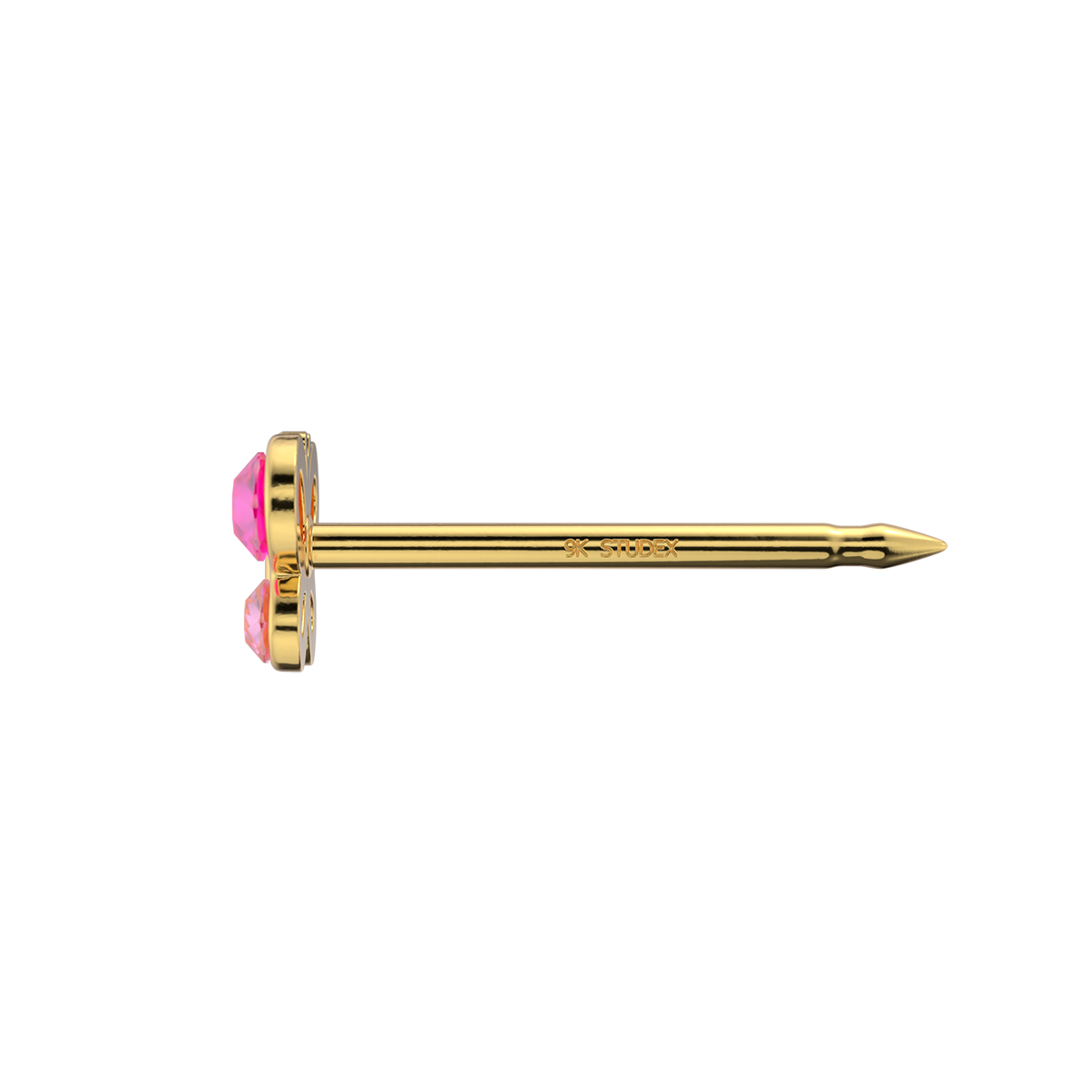 System 75 ear studs, 9 ct yellow gold